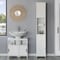 Basicwise White Tall Standing Bathroom Linen Tower Storage Cabinet for Bathroom and Vanity QI004021.WT - alternate 3